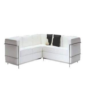 White Wooden Corner Sofa Set