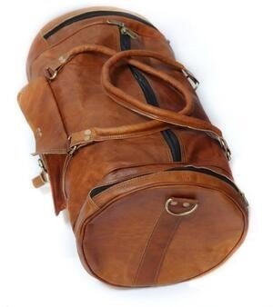 Mens Leather Druffle Travel Bag