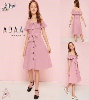 Girls Frock, Color : Pink