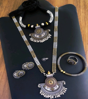 Nacklace Combo Dual Tone Long