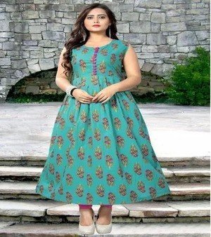 Rayon Printed Anarkali Kurti
