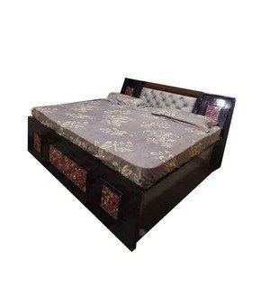 Brown Wooden Double Bed