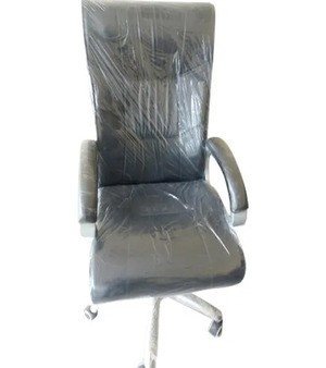 Black Leather Revolving Office Chair