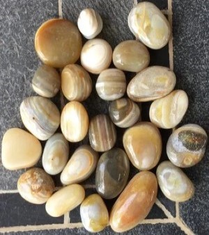Yellow Banded Agate Semi Precious Pebbles