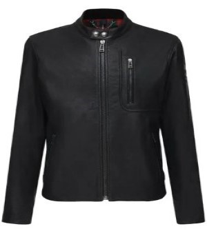 Leather jacket With Front Zipper