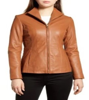 Ladies Tan Leather Jacket