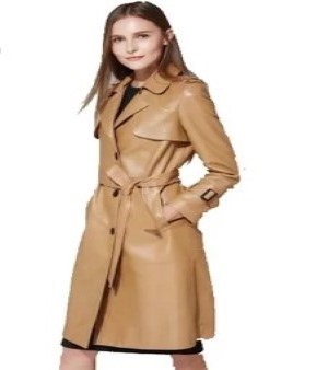Ladies Tan Shinning Leather Jacket