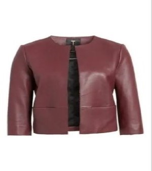 Ladies Casual Open Leather Jacket