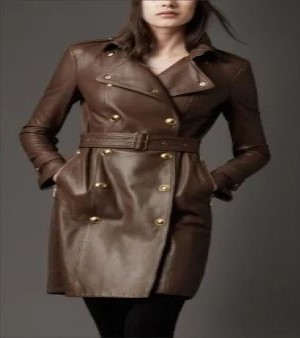 Ladies Brown Leather Jacket