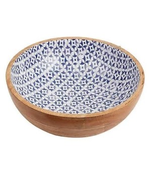Round Wood Serving Bowl