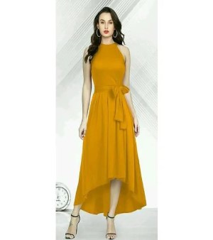Ladies Mustard One Piece Dress