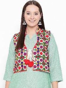 White Embroidered Shrug Jacket