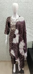 Chanderi Silk Kurti Pant N Duppata