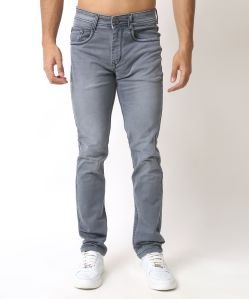 Mens Faded Grey Denim Jeans