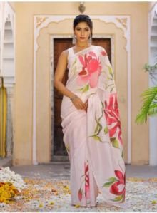 Hand Painted Chanderi Saree