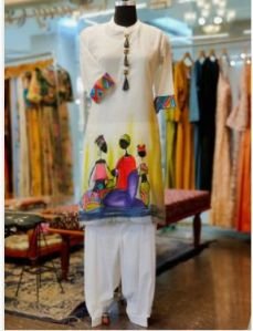 Hand Painted Chanderi Kurtis