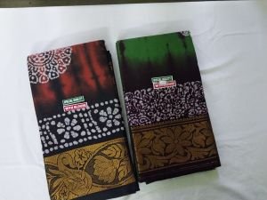 Bandhini Zari Border Cotton Saree