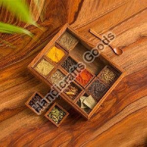 12 Compartment Wooden Spice Box