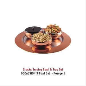 3 Pieces Snack Tray Set