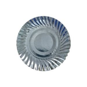 100 GSM Silver Paper Plate