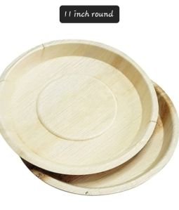 11 Inch Round Shallow Biodegradable Palm Leaf Plate