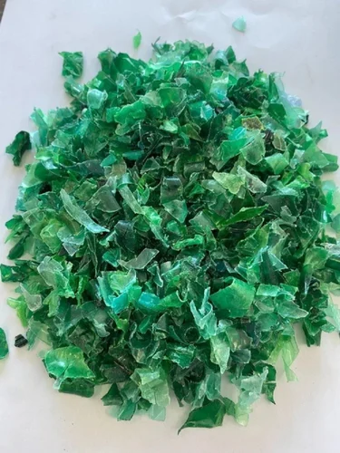 Green Hot Washed PET Flakes
