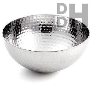 Shiny Hammered Steel Bowl