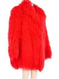 mens red faux fur coat