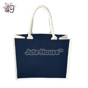 Front Canvas Jute Shopping Bag