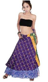 Silk Wrap Skirt Reversible Wrap Skirt