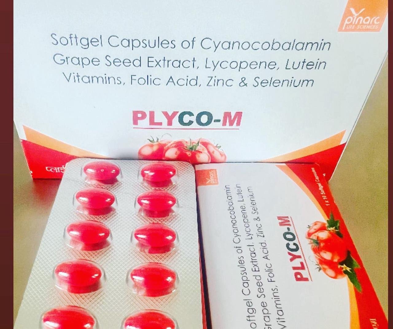 Softgel Capsules of Cyanocobalamin Grape Seed Extract, Lycopene, Lutein Vitamins, Folic Acid, Zinc & Selenium