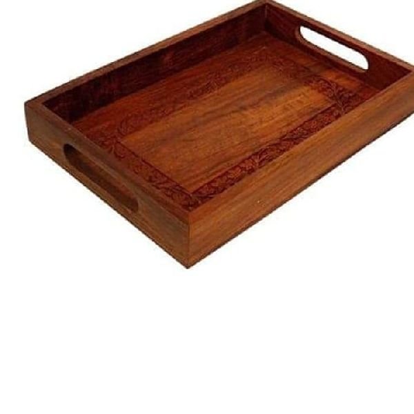 Rectangular Shape Wooden Tray