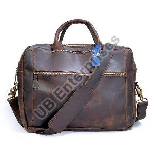 15 Inch Brown Buffalo Leather Laptop Bag