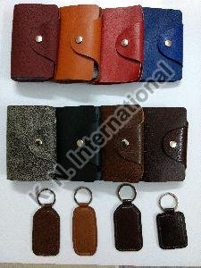 Leather Key Rings & Card Case