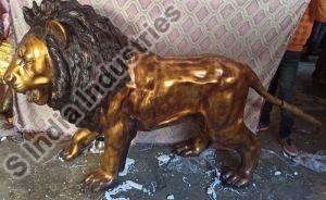 Brass Lion Sculpture