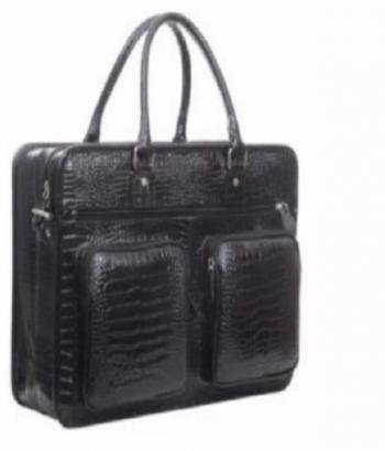 Cow Foil Croco Print Leather Office Bags