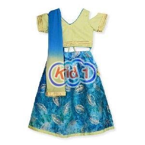 Girls Cold Shoulder Lehenga Choli Set