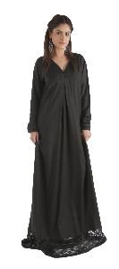 V Neck Lace Bottom Abaya