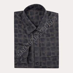 Mens Cotton Black Printed Designer Shirt