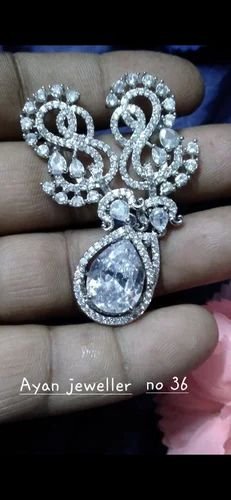 Antique American Diamond Earrings, Color : SIlver