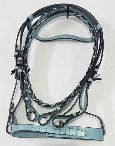 Black And Grey Leather Horse Bridle