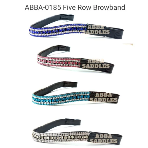 HORSE BROWBAND 5 ROW CRYSTAL BROW