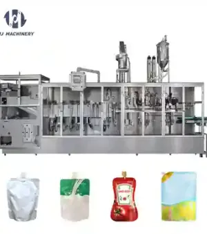 Automatic Doypack Spout Bag Form Fill Seal Packaging Machine Food Snack Jelly Filling Packing Machine