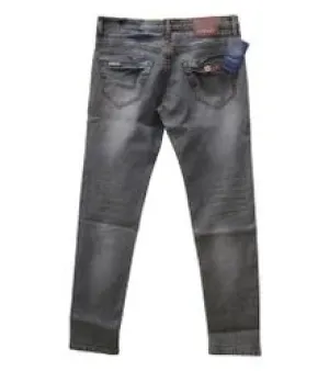Mens Grey Straight Fit Denim Jeans