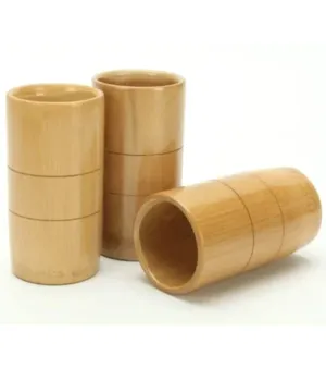 White bamboo cup set, Design : Plain