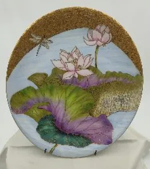 Hand painted Wall Plate, Pattern ; Printed