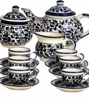 Ceramic Tea Set, Colour : Black & White