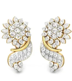 Ladies Diamond Gold Earring, Plating : Gold