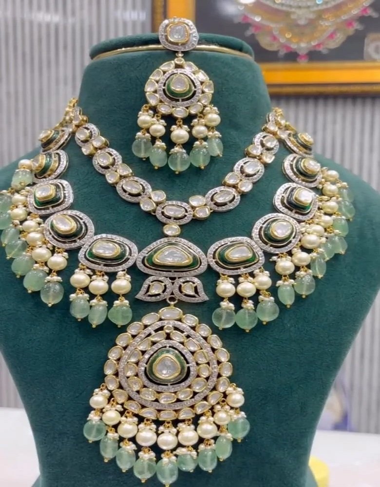 Kundan Polki Diamond Necklace Set