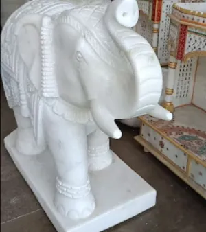 Marble Elephant Statue